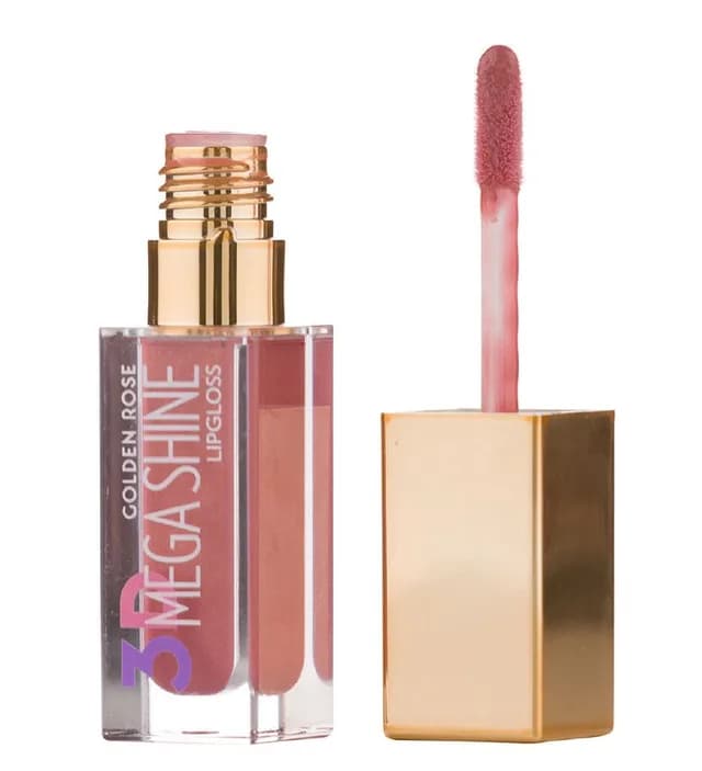 رژلب مایع مدل 3D Mega Shine گلدن رز